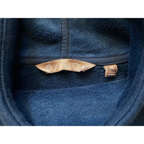 ATHLETA Blue Plush Lined Hoodie w/Tech Pocket sz Medium - Picture 4 of 12